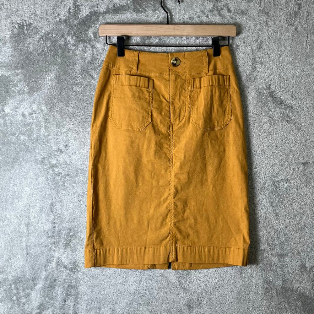 Maeve x‎ Anthropologie The Colette Skirt Bronze Size XXSP Linen Blend